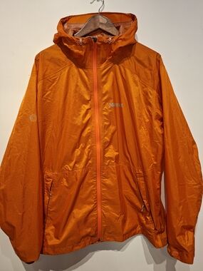 Marmot Men's Waterproof Hooded Lightweight Jacket - Orange